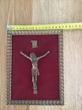 jesus christ sur Cadre Bois Doré Velours Crucifix