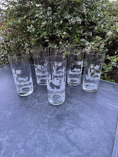 Verres avec scène chasse - verres,