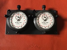 PAIRE DE CHRONOMETRES HANHART AVEC RATTRAPANTE POUR COURSES /RALLYES AUTOMOBILES