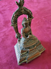 STATUE ANCIENNE BOUDDHA BRONZE - NEPAL - BELLE PATINE - BOUDDHISME CULTE