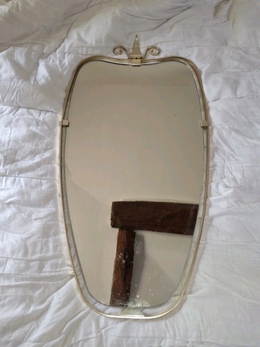 Ancien miroir métal - , doré
