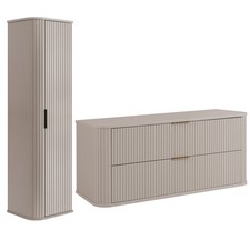 Ensemble meuble sous-lavabo ELEGANCE 120 cm beige + armoire murale