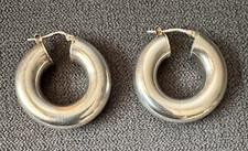 Paire de Boucle d'Oreille Créole en Argent Massif 925