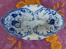 Ravier Faience Creil et Montereau B et Cie Modèle Flora Déco Floral Liseron Bleu
