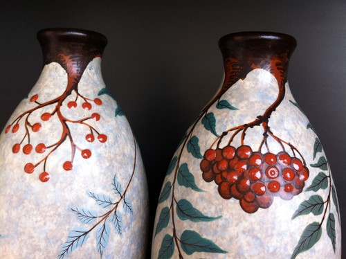 Paire grands vases pansu en - de,