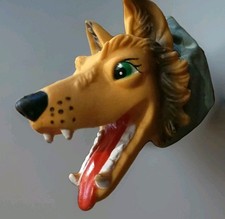 ** Vintage **  Marionnette Caoutchouc à Main  - Le LOUP - 70's - Bon État 