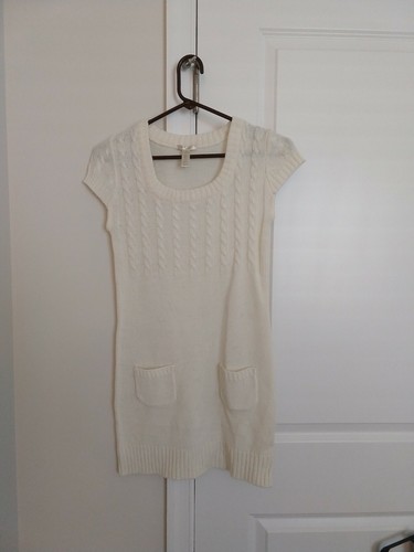 White sweat dress short - white, sleeve