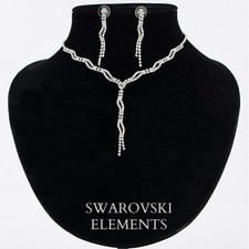 Parure mariage collier boucles d'oreilles strass swarovski Eléments torsadée