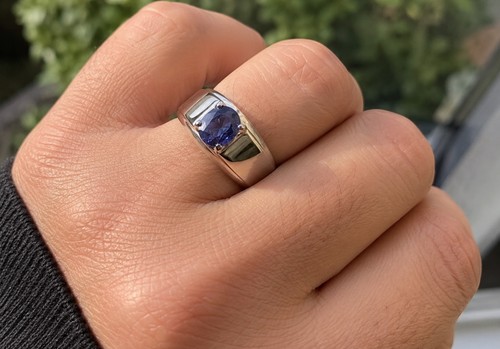 Bague saphir naturel ct - saphir, 1,24