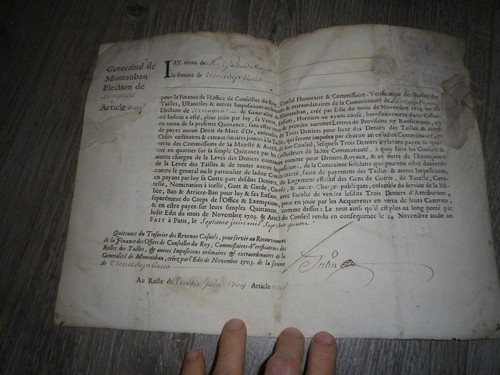 Rare quittance fiscale 1704 - rare,