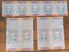 3 pièces Brise-vue Voilage Rideaux motifs OURSONS -