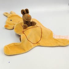 Doudou plat kangourou marron