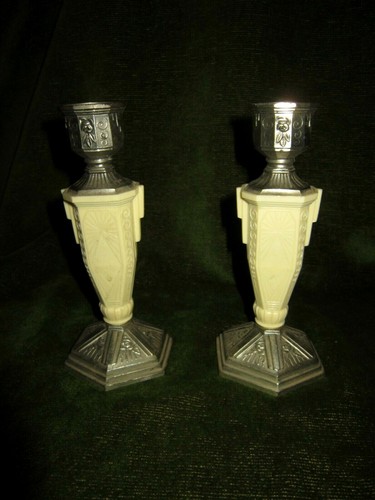 Art deco paire bougeoir - art,