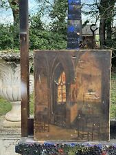 Henri ROGEROL (1877-1947) Intérieur De L’église Saint Séverin de Paris Peinture