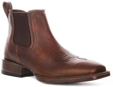 Ariat Booker Ultra Large Carré à Enfiler Hommes Bottes Chelsea Marron UK 7 - 12