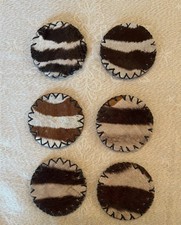 6 dessous de verre en peau de vache