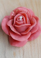 Bougie en Forme de Rose Cire d'Abeille Naturelle Façonnée à la Main