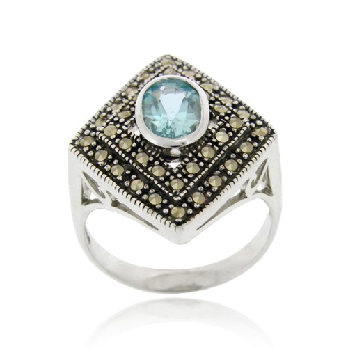 925 argent topaze bleu - 925,