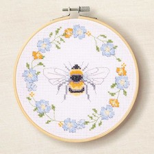 Kit de point de croix compté DMC avec cerceau "Queen Bee", Diam 14,5cm