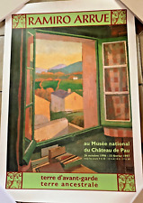 AFFICHE ENTOILEE EXPOSITION RAMIRO ARRUE MUSEE NATIONAL DU CHATEAU DE PAU BASQUE