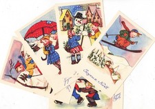 REF AF NOEL II -11  ENSEMBLE 5 CARTES POSTALES ANCIENNES kitsch "JOYEUX NOEL"