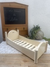 Lit Pour Poupée Vintage en Bois Poupon Bébé