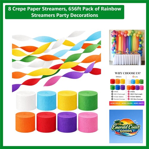 Multi color pack crepe - 8, paper