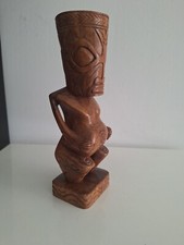 Statuette sculpture figurine bois Tiki Polynésie art Océanie Statue 