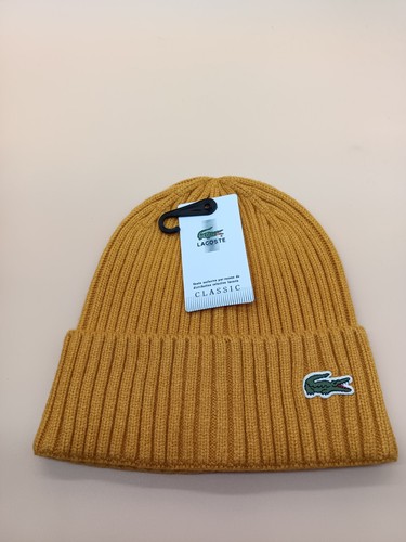 Bonnet lacoste jaune moutarde - lacoste,