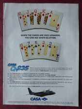 2/1997 PUB CASA CN-235 ROKAF POKER QUINTE FLUSH ROYALE CARTE ORIGINAL  AD