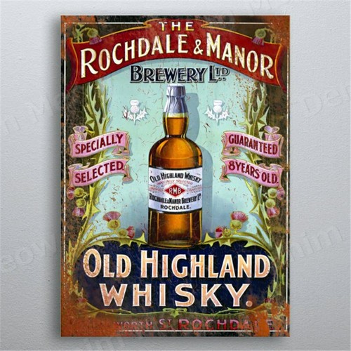 Plaque metal vintage whisky - metal,