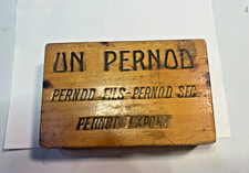 ancienne boite de cartes a jouer publicitaire en bois PERNOD