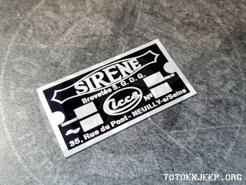 Plaquette sirene m201 alu - 2, fr