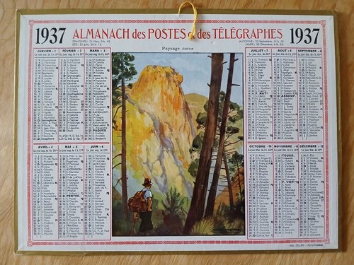 Calendrier ptt almanach de - calendrier,