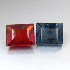 PIERRE PRÉCIEUSE SPINELLE ROUGE ET BLEUE 100 % NATURELLE BIRMANIE ROUGE &...