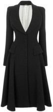 RARE Alexander Mcqueen Riding Peplum Black Wool Coat Outher Jacket 36 38 US 0 2