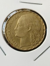 ESPAGNE - pièce de monnaie pour collection 1 peseta 1937  ( la blonde )