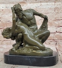 Fonte Bronze Sculpture Statue De Satyre Avec Bacchante Fantaisie Home Accent Art