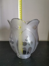 Grande Tulipe Art Nouveau St Louis Baccarat Pour Lampe A Petrole 1900