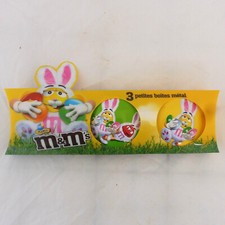 M&M'S 3 MINIS BOITES METAL LAPIN DE PAQUES  2012 VIDE 8 cm de diametre