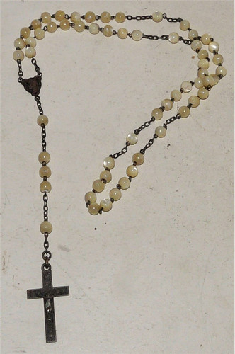 Chapelet ancien nacre croix - en,