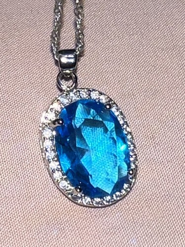 Pendentif style topaze - topaze, bleu