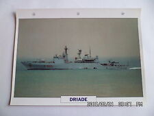 CARTE FICHE NAVIRES DE GUERRE DRIADE 1989 CORVETTE