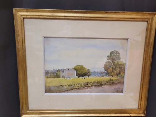 Ancien tableau aquarelle - ancien, tableau,aquarelle,ecole