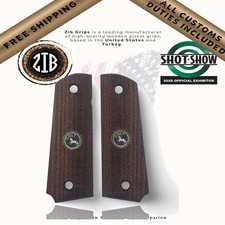 Poignées Colt 1911 marron clair logo fait main sur mesure