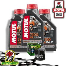 Entretien 3 L Motul 7100 15W50 + Filtre à Huile Hiflo Suzuki King Quad 750 Axi