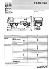 VOLVO TRUCKS  / FICHE TECHNIQUE / FL 10 8 X 4 / PORTEUR de 1993
