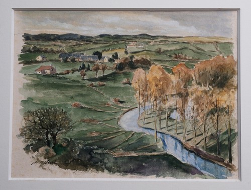 Aquarelle paysage sarthe - aquarelle,