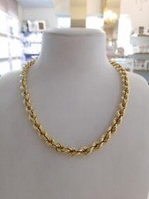 18K OR JAUNE Chaîne COLLIER TRESSE CORDE Maille Massif Homme Femme 750% Italie