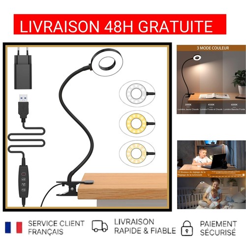 Lampe bureau led pince usb - lampe,
